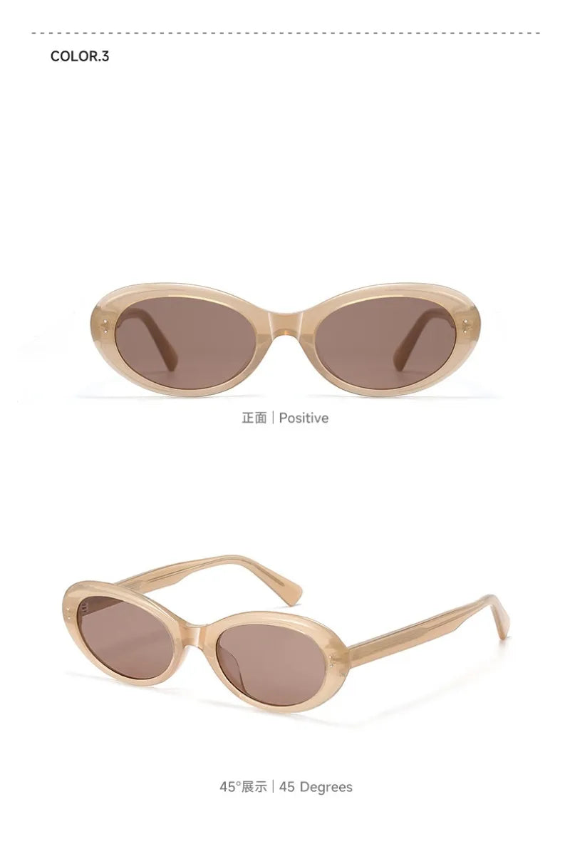 2026 Acetate Black Sunglasses Women Cat Eye Glasses Woman Oval UV400 Eyeglasses Men Most Popular Travel Outdooor Eyewear 147mm