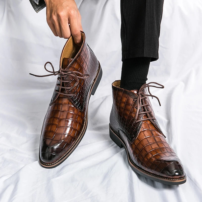 Mens Leather Designer Handmade Winter Spring Luxury Wedding Boots for Men Casual Chelsea Dress Business Formal Shoes Footwear