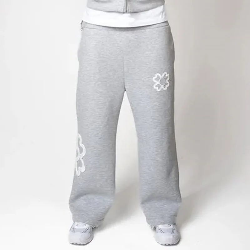 Olive Green Embroidered Zip Hoodie & Pants Set Men Streetwear Trendy Loose Casual 2-Piece Tracksuit New 2025 Fashion