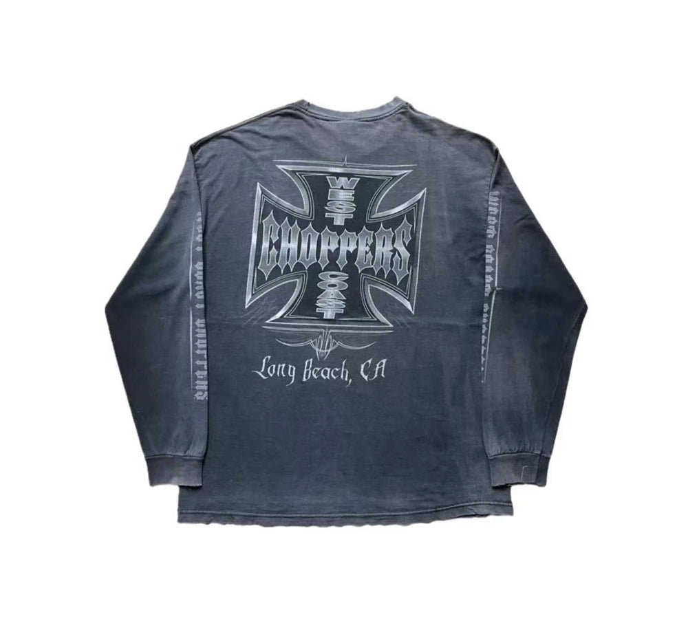 Vintage West Coast Choppers 25SS Rare Edition Long Sleeves T Shirt Men Women Iron Cross Tee Tops T-Shirts