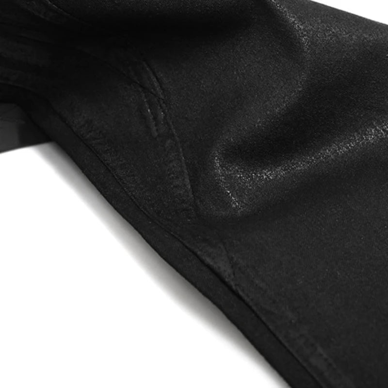 High Street Brush Wax Pentagram Washed Casual Jeans Men Women Fashion Pants Male Trousers Men's Clothing