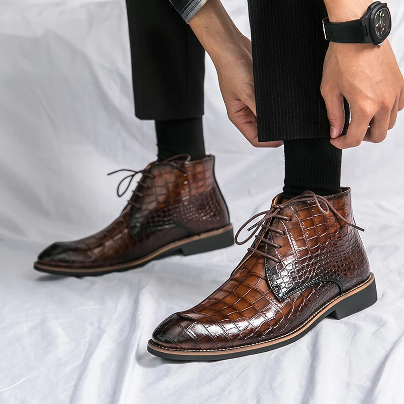 Mens Leather Designer Handmade Winter Spring Luxury Wedding Boots for Men Casual Chelsea Dress Business Formal Shoes Footwear