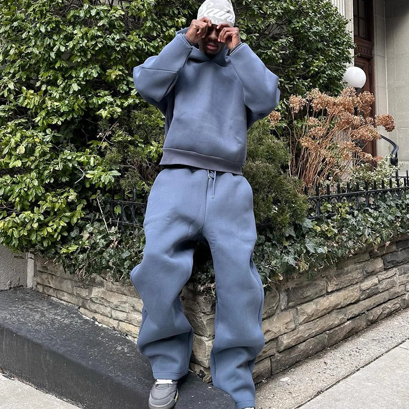 Hoodies Men Solid Color Autumn And Winter Gothic Casual Fashion Pullovers Loose Hip Hop Sweatshirt Long Sleeve Commuting Routine