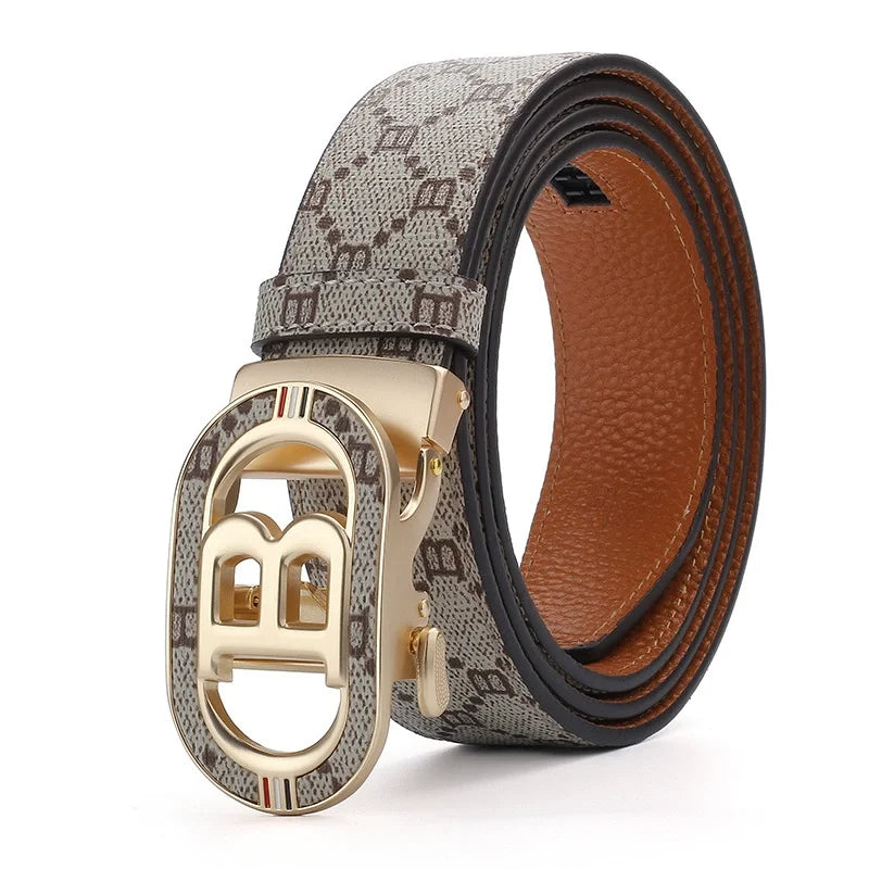 Men's Belt Fashionable Belt for Men Letter B Buckle Belt Male Boss Business Style Luxury Brand