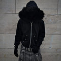 Gothic punk grunge Y2K unisex hoodie 2025 new autumn winter chic cardigan sweatshirt American retro hip-hop aesthetic streetwear