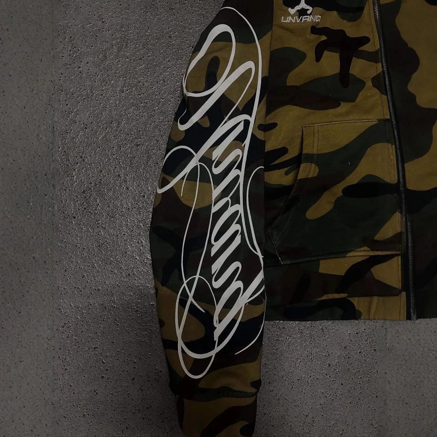 Autumn new men's and women's high street fashion embroidery camouflage Harajuku ins style zipper hooded sweatshirt Y2k clothing