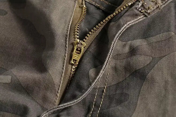 Harajuku Fashion Streetwear Summer Shorts Men's Camo Cargo Knee Length Work Twill Cotton Loose Fit Camouflage Shorts for Men