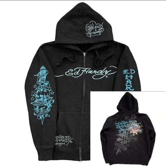 American Gothic Ro Skull Bones Oversized Hoodie Y2K Hip Hop Sle Streetwear No Brand Svel Other Material 00%