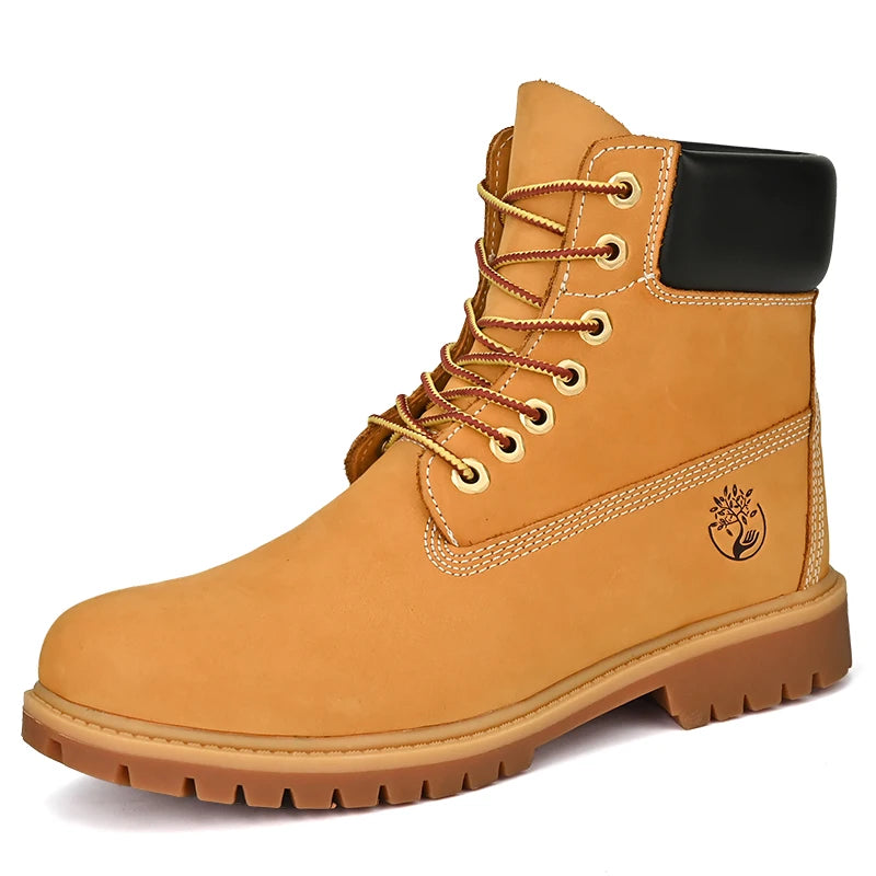 High Quality Mens Walking Shoes Fashion Outdoor Sports Leisure High Top Boots Winter Velvet Anti Slip Flat Lace Up Boots for Man
