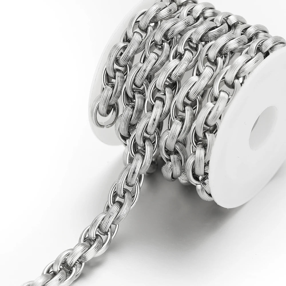 1 Meter Stainless Steel Handmade Punk Chains DIY Hip Hop Women Men Necklaces Findings Bracelets Jewelry Making Accessories
