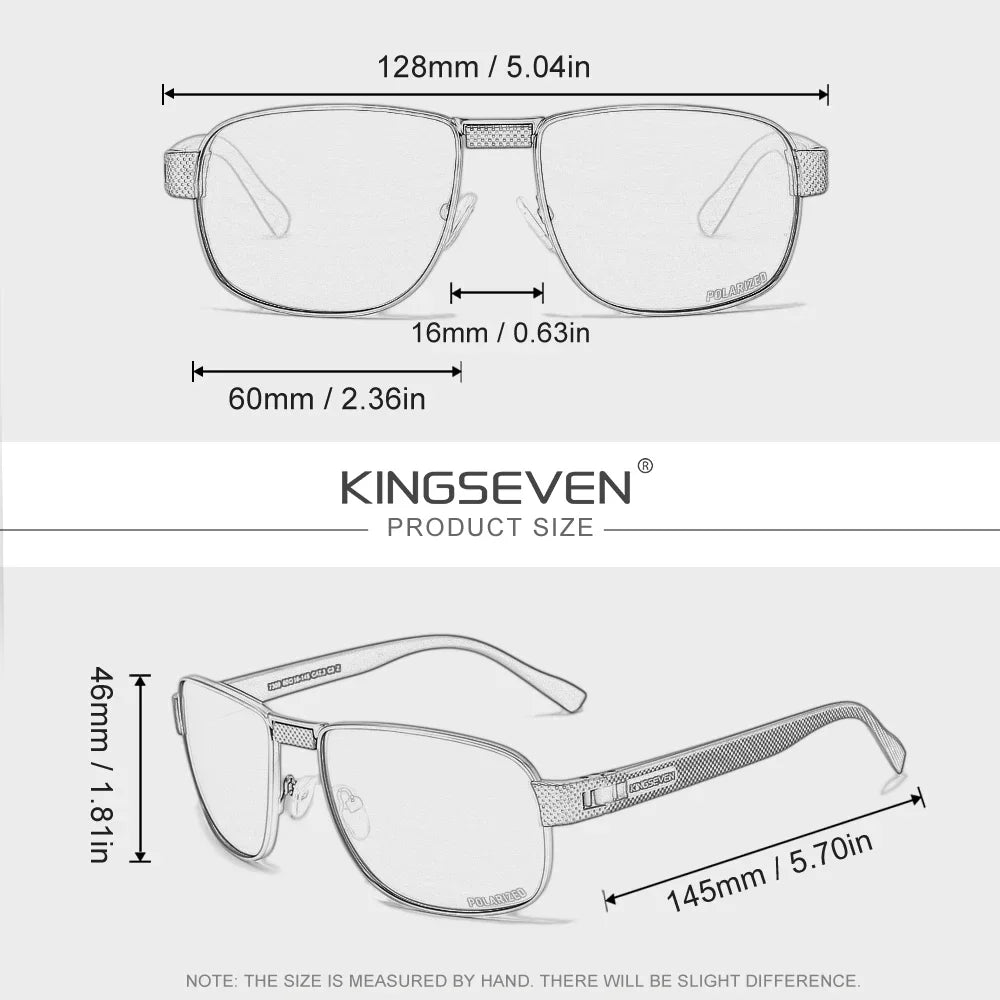 KINGSEVEN Brand Men‘s Polarized UV400 Sunglasses Rectangle Classical Glasses Men Outdoor Driving Eyewear