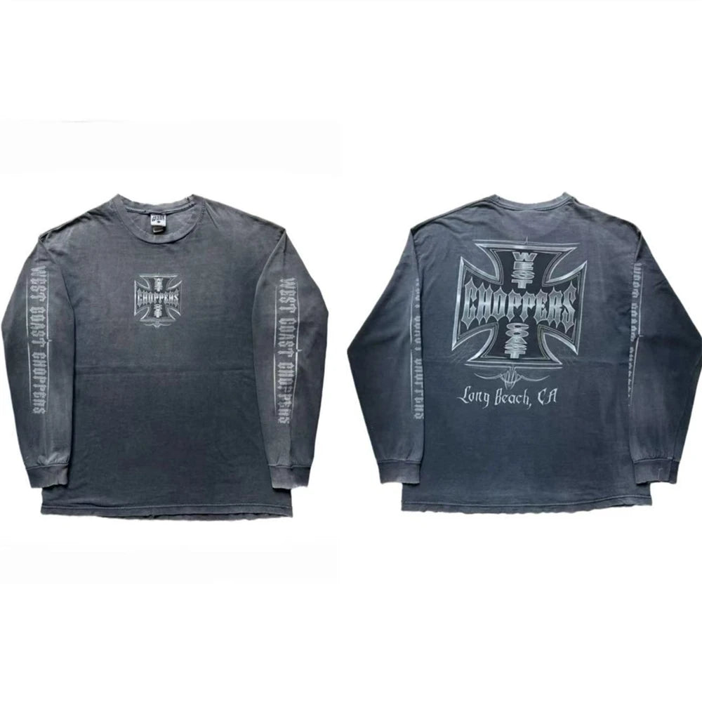 Vintage West Coast Choppers 25SS Rare Edition Long Sleeves T Shirt Men Women Iron Cross Tee Tops T-Shirts