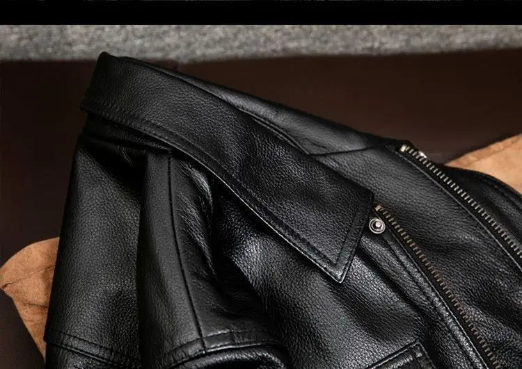 Europe and America Fashion Men Solid Color Simple Basic Casual Trendy Turn-down Collar Long Sleeve Faux Leather Coats Male Tops