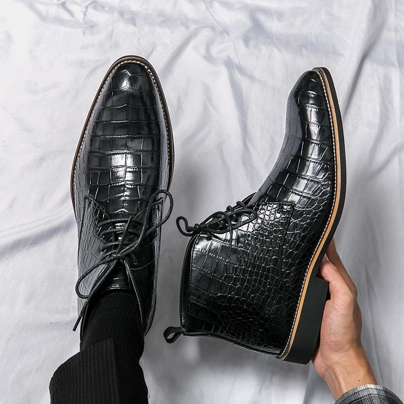 Mens Leather Designer Handmade Winter Spring Luxury Wedding Boots for Men Casual Chelsea Dress Business Formal Shoes Footwear