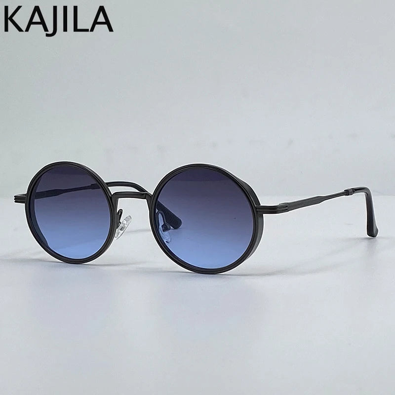 Vintage Small Frame Round Steampunk Sunglasses Men 2026 Luxury Brand Classic Metal Punk Sun Glasses For Women Driving Eyewear