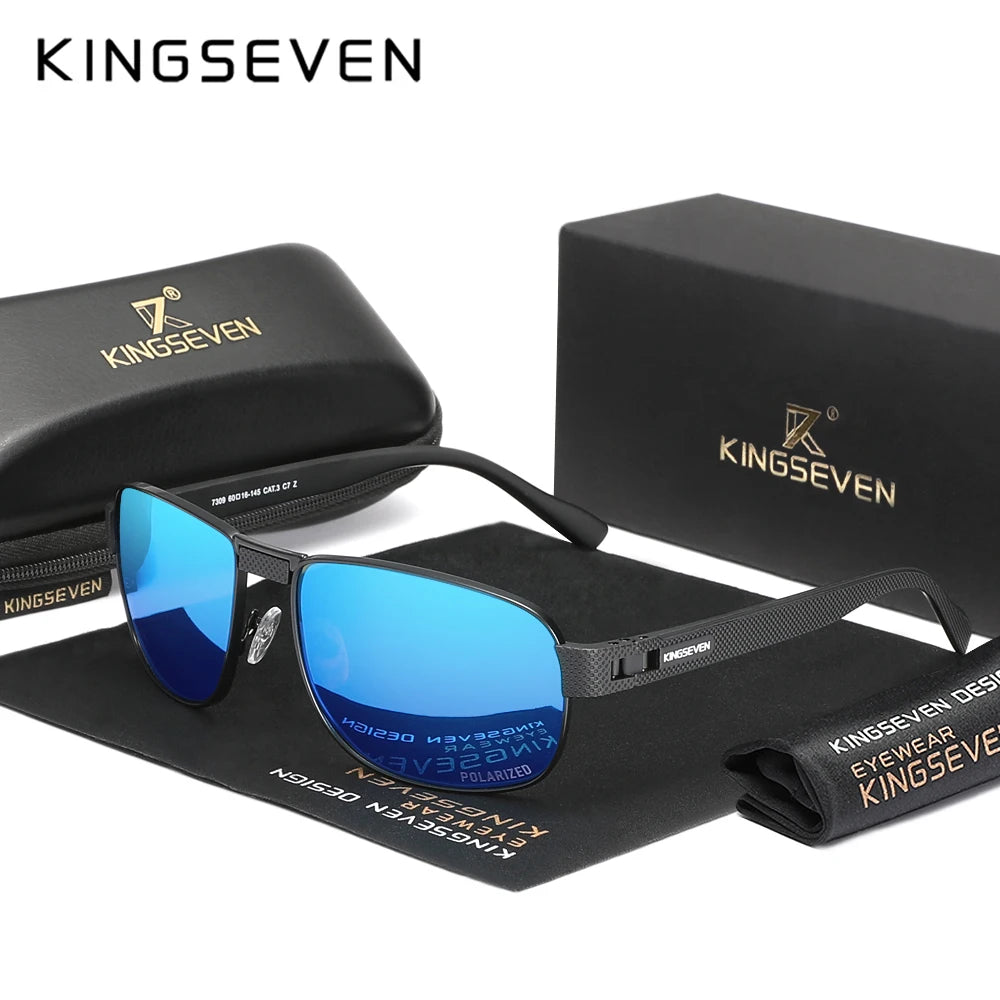 KINGSEVEN Brand Men‘s Polarized UV400 Sunglasses Rectangle Classical Glasses Men Outdoor Driving Eyewear