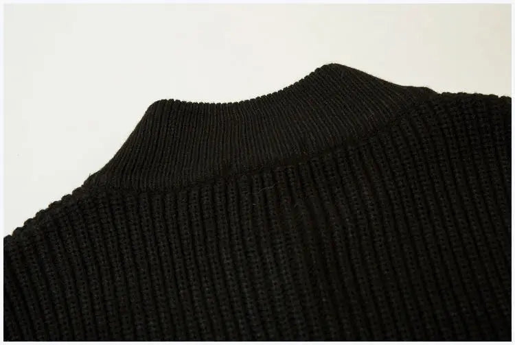 Double Zipper Cardigan Sweater Men Women Retro Loose Knitted Jumpers Autumn Streetwear Harajuku Street Color Block Jacket New