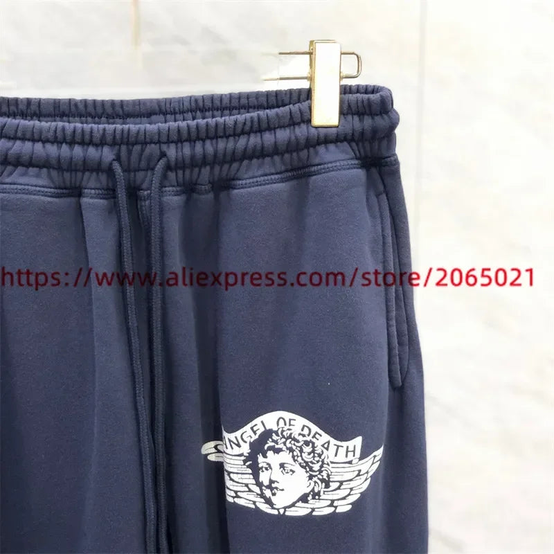 Sanskrit Printing Apricot Saint Sweatpants Men Women Jogger Drawstring Pants