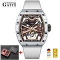 BONEST GATTI Carbon Fiber Case Men Automatic Movement Wristwatch Skeleton Warrior Sapphire Glass Mechanical Watches for Men 2025
