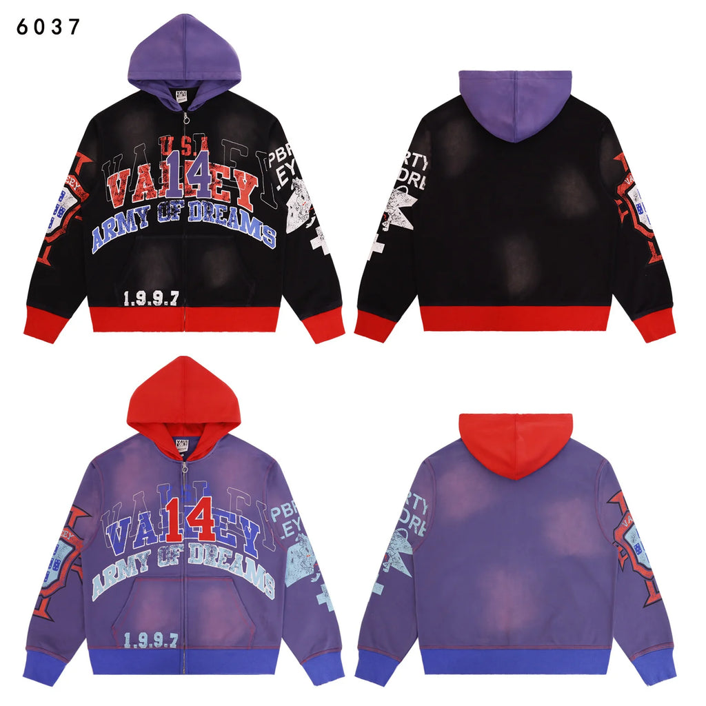 25ss High Quality Vale Washed Distressed  Hoodies Sweatpants Clothes Men Women Winter Autumn Casual Loose VALLEY  Pants