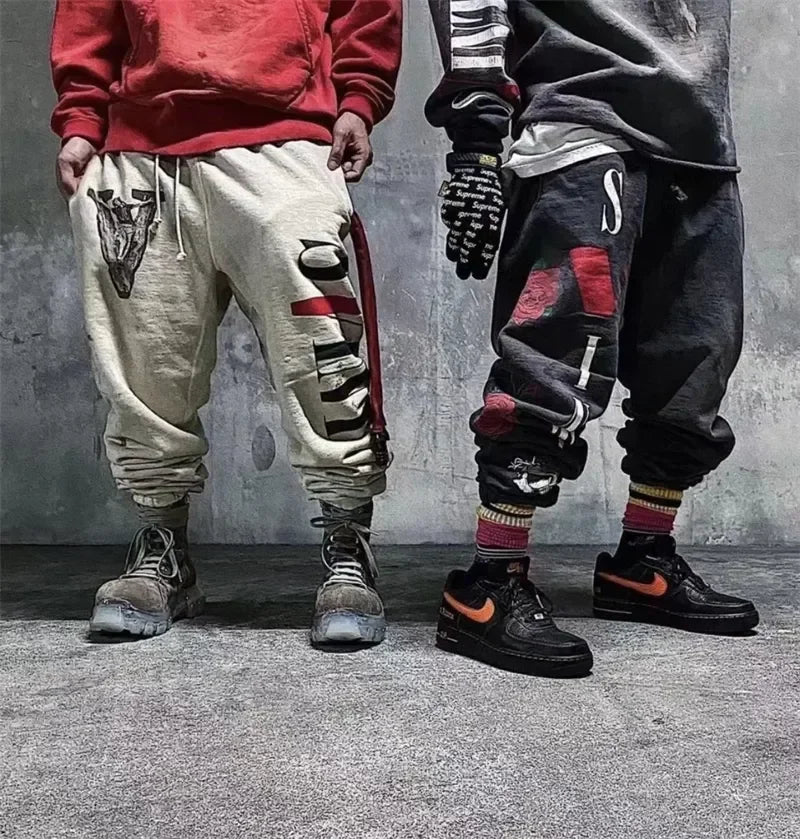 Sanskrit Printing Apricot Saint Sweatpants Men Women Jogger Drawstring Pants
