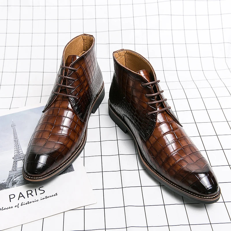 Mens Leather Designer Handmade Winter Spring Luxury Wedding Boots for Men Casual Chelsea Dress Business Formal Shoes Footwear