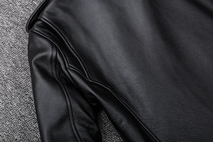 2024 New Spring Classical Motorcycle oblique zipper Jackets Men Leather Jacket Natural Calf Skin Thick Slim Cowhide Moto Jacket