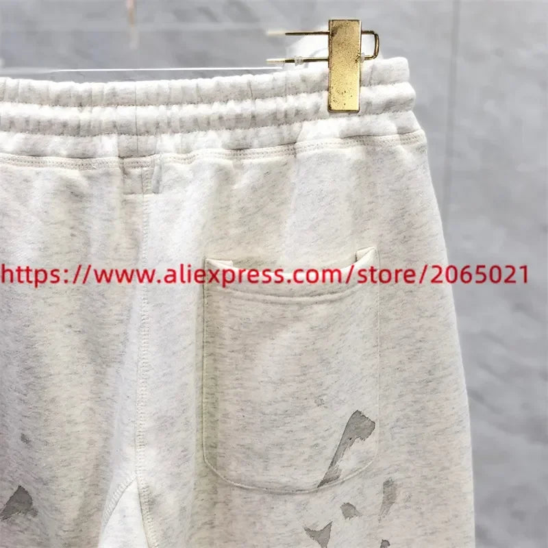 Sanskrit Printing Apricot Saint Sweatpants Men Women Jogger Drawstring Pants