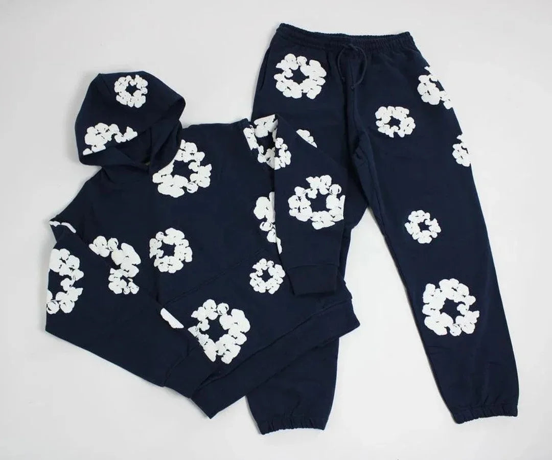 DENIM TEARS brand hot selling new fashionable foam cotton printed hoodie, European and American fashionable men's sports suit