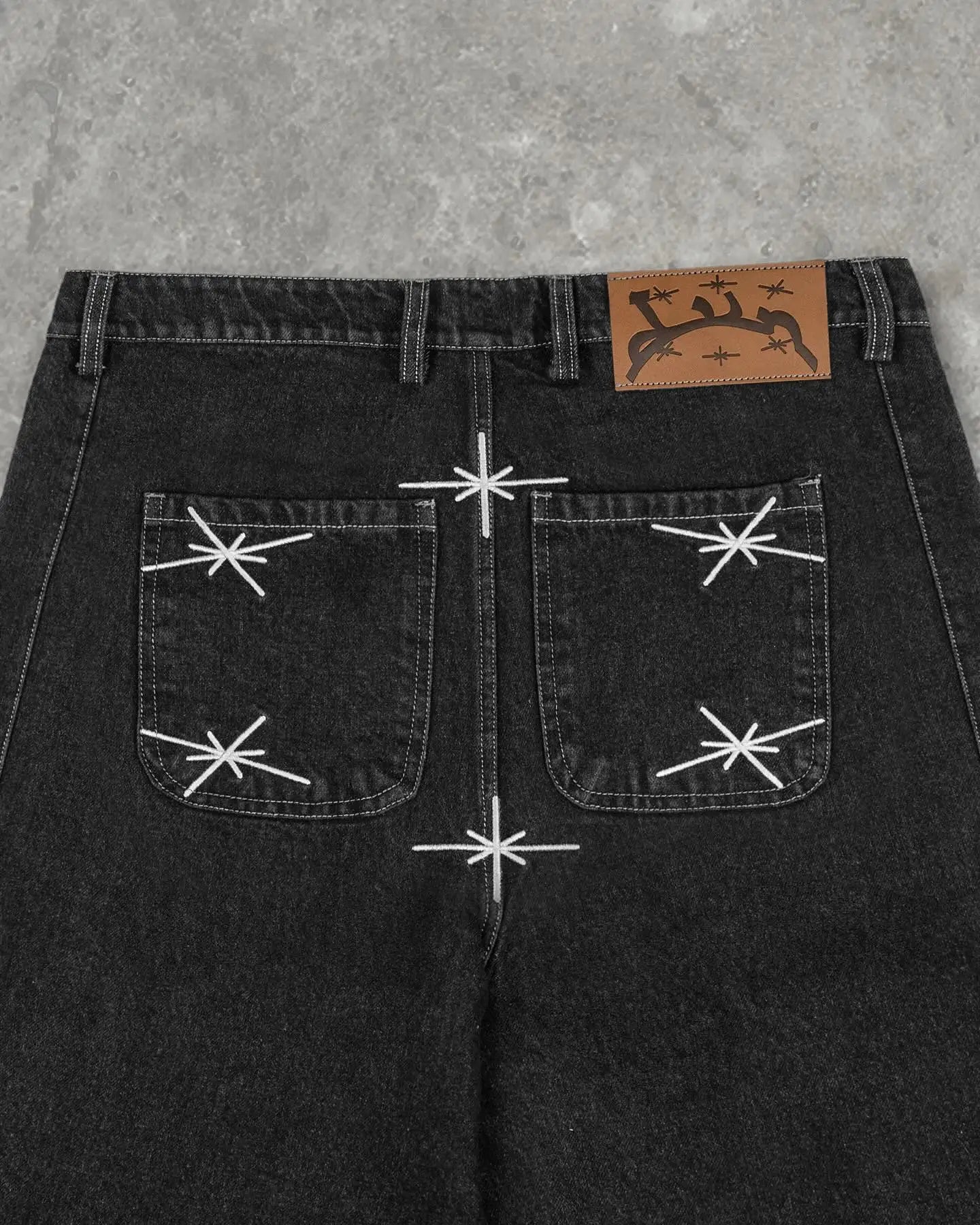 New Divin Street Geometry Graphic Embroidery Baggy Denim Shorts Y2k Retro Hip Hop Trendy Gym Basketball Shorts Men Women Jorts
