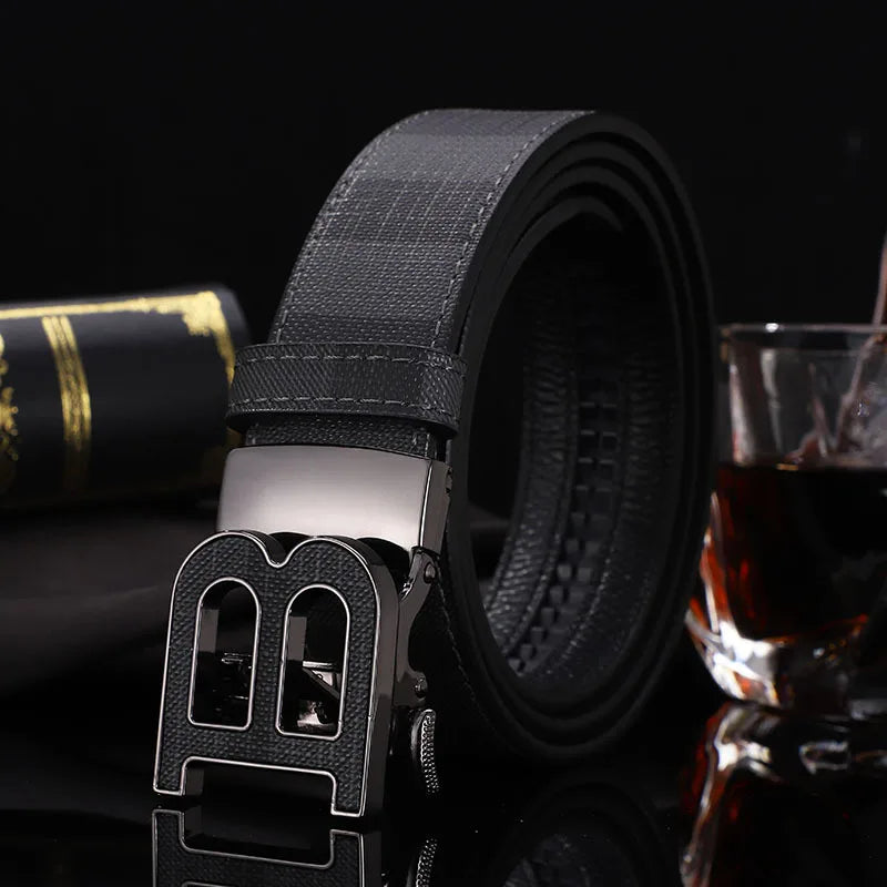 High Quality Luxury Brand Designer Canvas Belts Male Automatic B Buckle Men belts Genuine Leather Belt for men Strap for Jeans