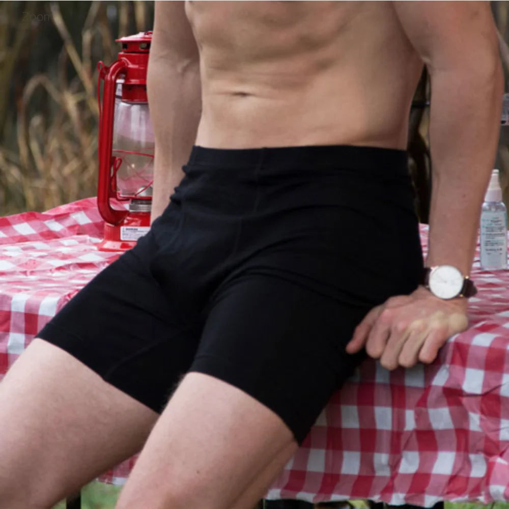 Men's 100% Merino Wool Boxer Briefs Outdoor Sports Long Leg Men Underwear Boxers Soft Breathable No Odor Man Boxershorts