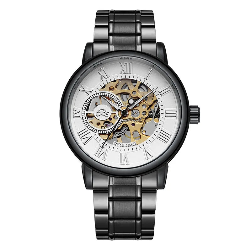 Watches, fully automatic mechanical watches, foreign trade watches for men, men's through-the-bottom hollow mechanical watches