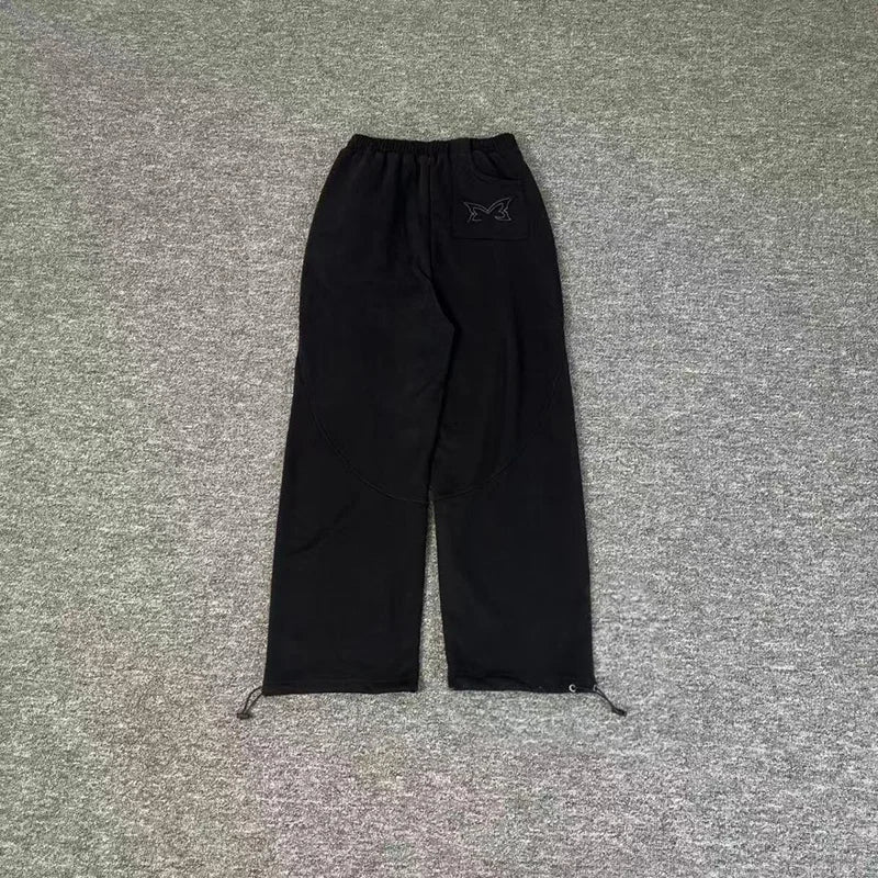 Men Women Couple Jogger Drawstring Pants Best Quality Cotton Trousers Simple Patch Embroidered Logo Stitching Mertra Sweatpants