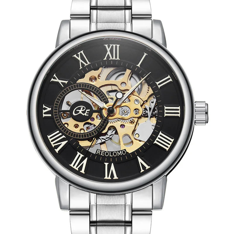 Watches, fully automatic mechanical watches, foreign trade watches for men, men's through-the-bottom hollow mechanical watches