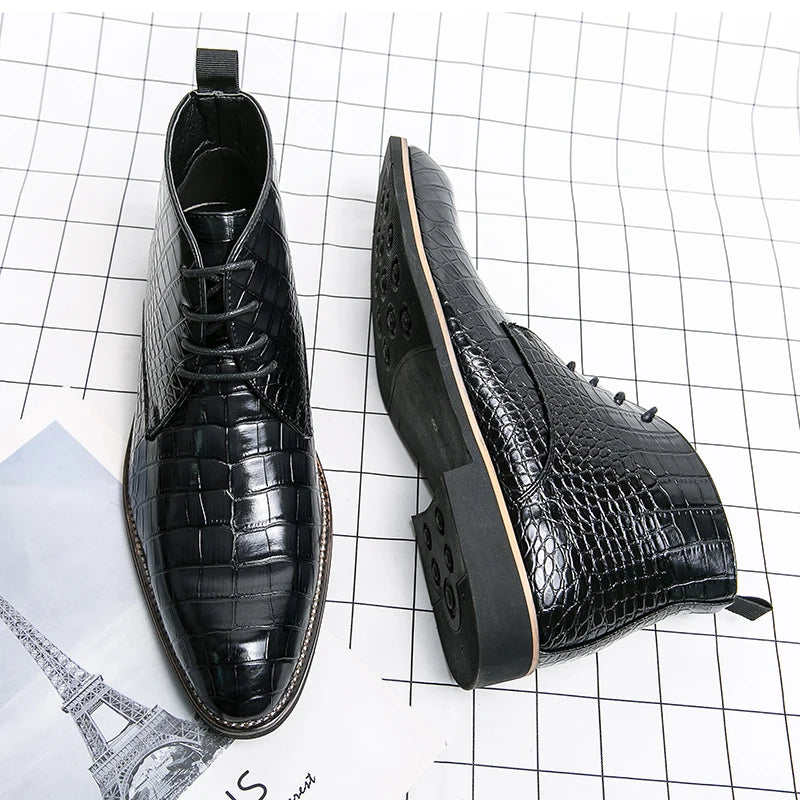 Mens Leather Designer Handmade Winter Spring Luxury Wedding Boots for Men Casual Chelsea Dress Business Formal Shoes Footwear