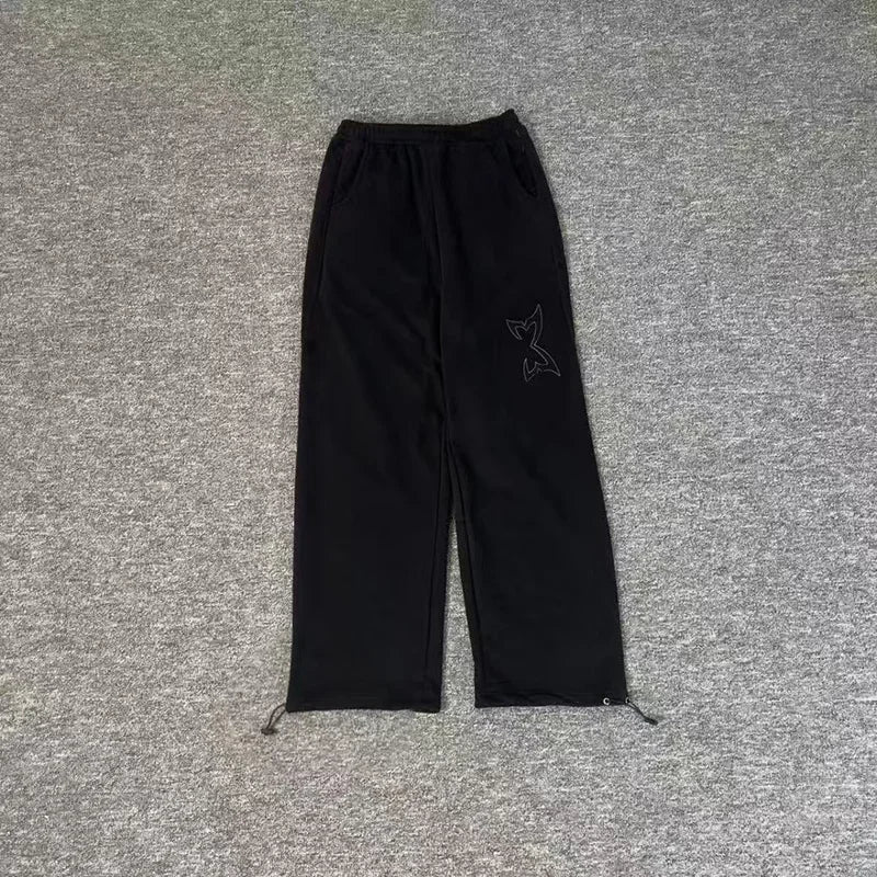 Men Women Couple Jogger Drawstring Pants Best Quality Cotton Trousers Simple Patch Embroidered Logo Stitching Mertra Sweatpants