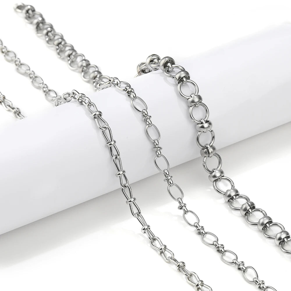 1 Meter Stainless Steel 304 Chunky Knot Big Chains DIY Jewelry Making Accessories Hip Hop Necklaces Findings Bracelets Supplies