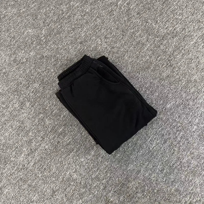 Men Women Couple Jogger Drawstring Pants Best Quality Cotton Trousers Simple Patch Embroidered Logo Stitching Mertra Sweatpants