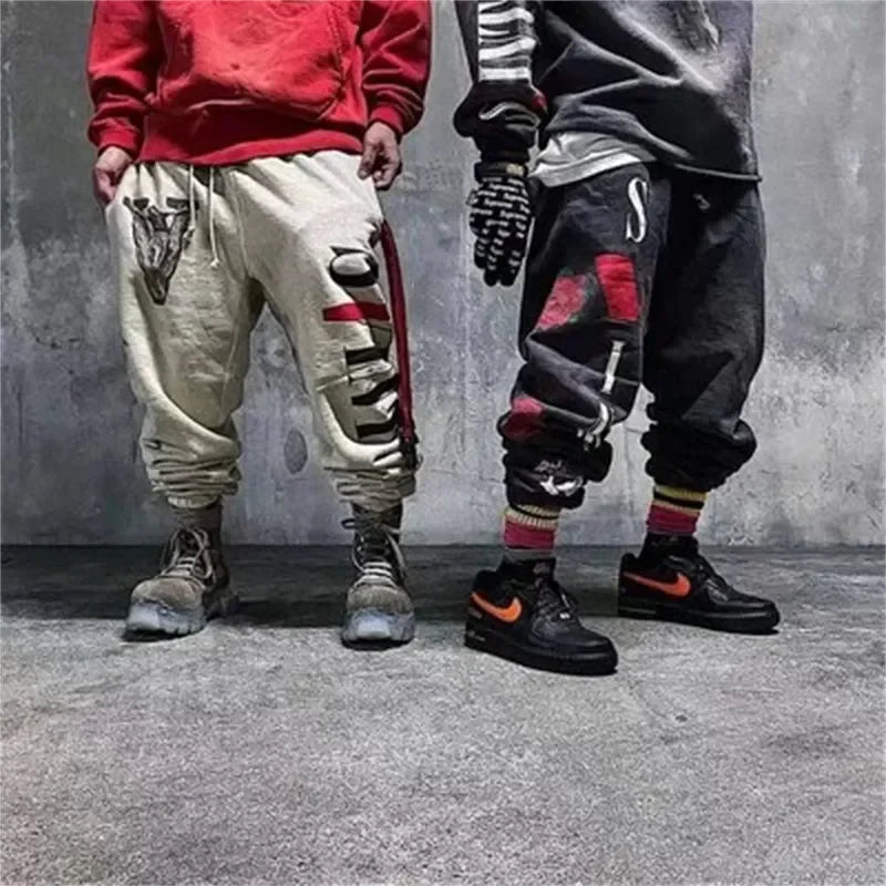 Sanskrit Printing Apricot Saint Sweatpants Men Women Jogger Drawstring Pants