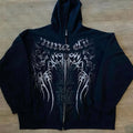 Ecko Dark Gothic Skull Eye Print Hoodie Men Women Streetwear Punk Oversize Black Sweatshirt Distressed Artistic Casual Pullover