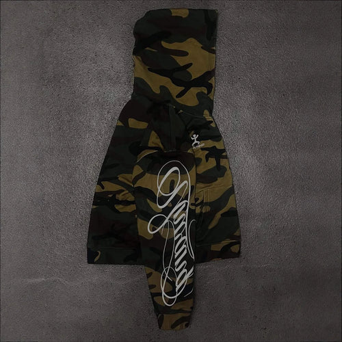 Autumn new men's and women's high street fashion embroidery camouflage Harajuku ins style zipper hooded sweatshirt Y2k clothing