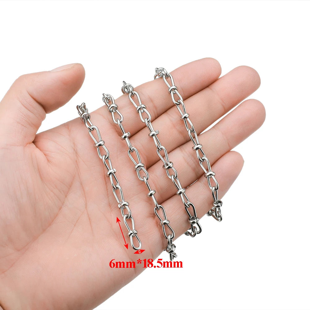 1 Meter Stainless Steel 304 Chunky Knot Big Chains DIY Jewelry Making Accessories Hip Hop Necklaces Findings Bracelets Supplies
