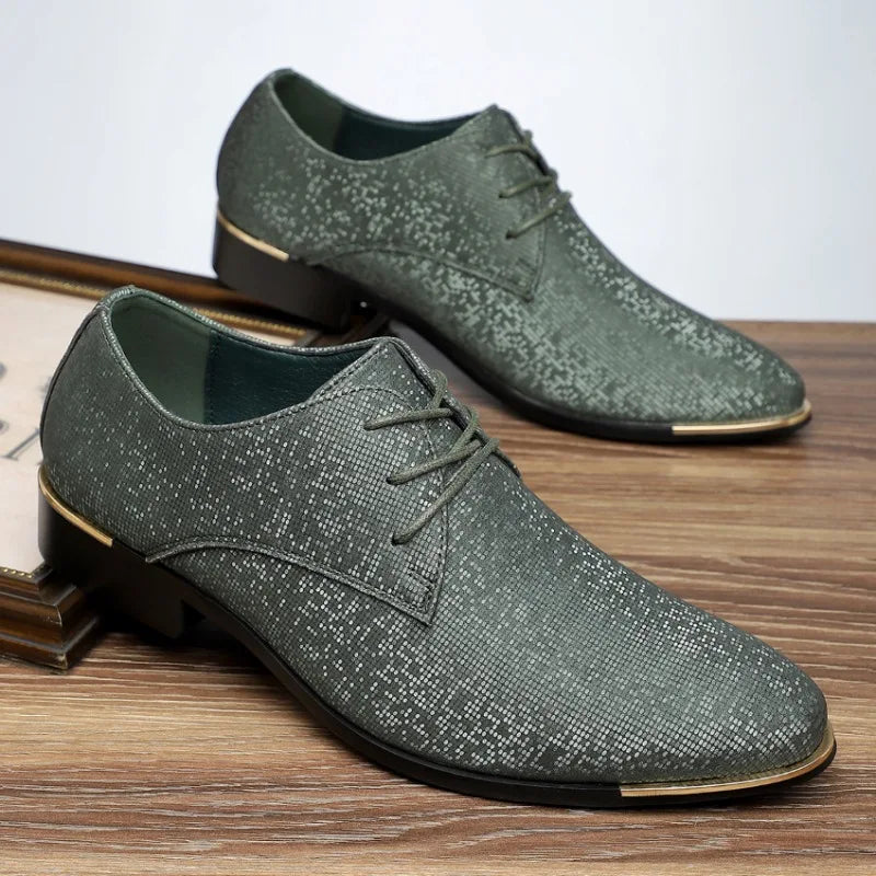 Luxury Fashion Designer New Men's Pointed Lace Up Casual Shoes Male Formal Wedding Dress Homecoming Footwear Zapatos Hombre