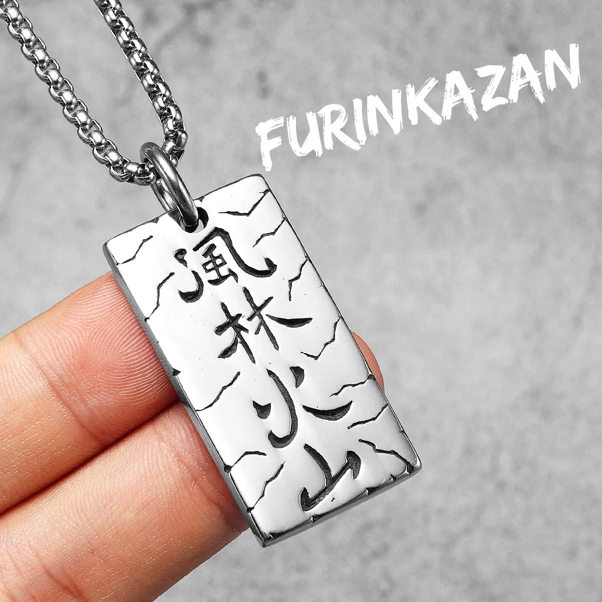 Sun Tzu's Art of War Furinkazan Stainless Steel Men Necklaces Pendant Chain Punk Rock Vintage For Women Jewelry Gifts Wholesale