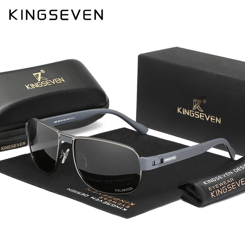 KINGSEVEN Brand Men‘s Polarized UV400 Sunglasses Rectangle Classical Glasses Men Outdoor Driving Eyewear
