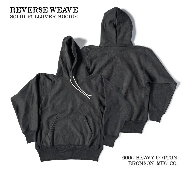Rugged Bronson Reverse Weave Pullover Hoodie Retro Steetwear Fashion Men's Sweatshirt