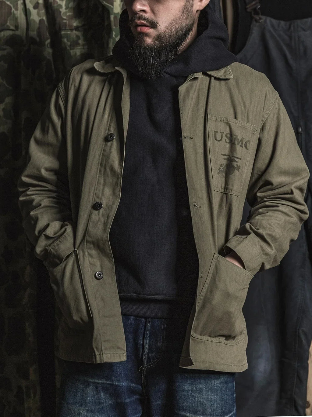 Rugged Bronson Reverse Weave Pullover Hoodie Retro Steetwear Fashion Men's Sweatshirt