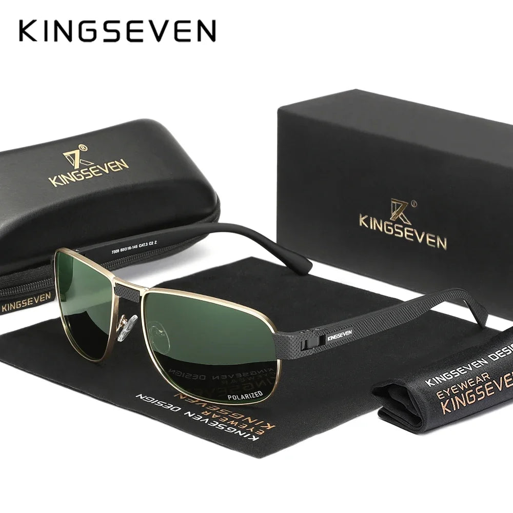 KINGSEVEN Brand Men‘s Polarized UV400 Sunglasses Rectangle Classical Glasses Men Outdoor Driving Eyewear
