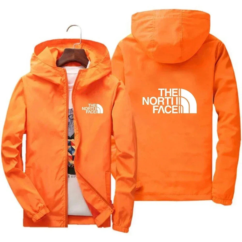 2026 New European and American Men's Fashion Jacket, Windproof and Waterproof Zipper Hooded Overcoat, Spring and Winter Outdoor
